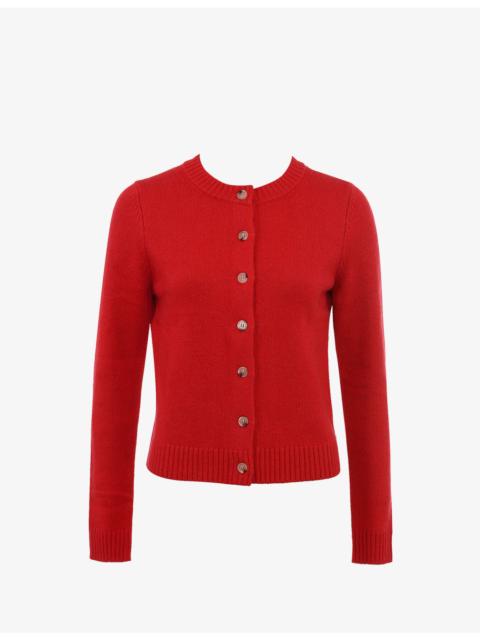 House of CB Round-Neck Cashmere and Merino Wool-Blend Cardigan