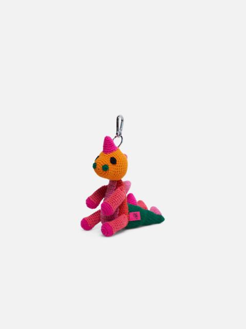 The Elder Statesman CROCHET DINOSAUR KEYCHAIN CHARM