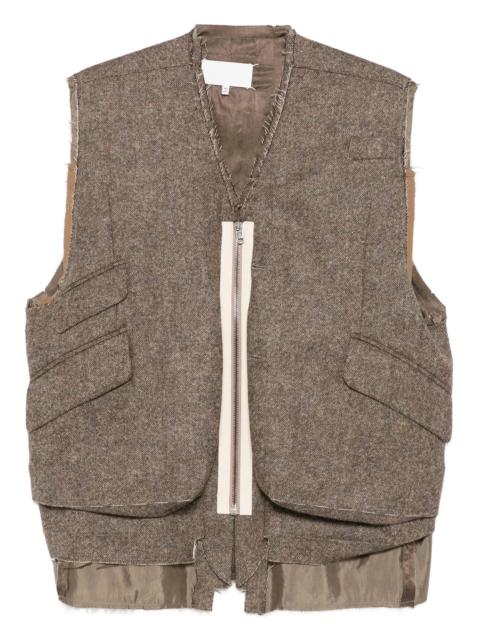 Maison Margiela Maison Margiela Pocket-detail Frayed-edge Gilet