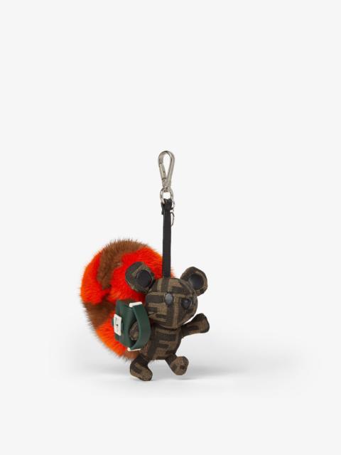 FENDI Fendi Furrette Charm Multicolored mink and FF Canvas charm