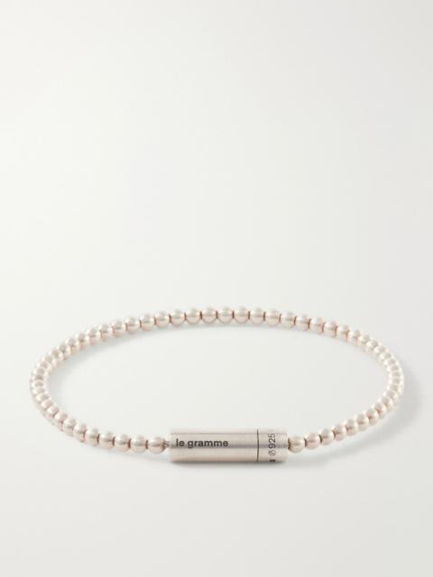 le gramme 11g Beaded Sterling Silver Bracelet Silver