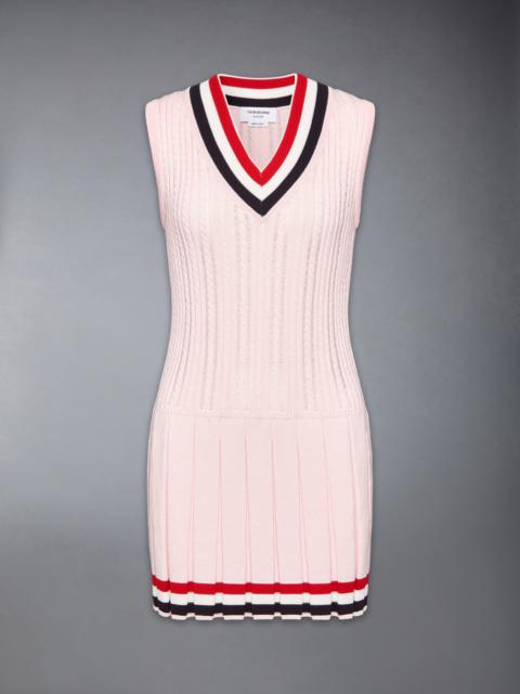 Thom Browne CRICKET RWB STRIPE BABY LADDER CABLE MINI DRESS