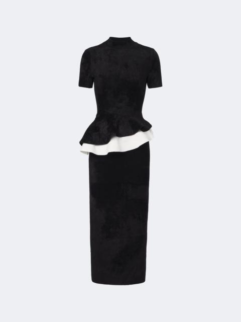 ROLAND MOURET Paneled peplum cocktail dress