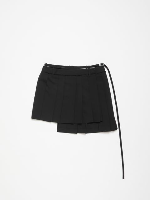 Asymmetric pleated skirt - Black