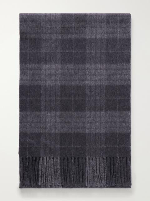Johnstons of Elgin Glamis Fringed Checked Cashmere Scarf