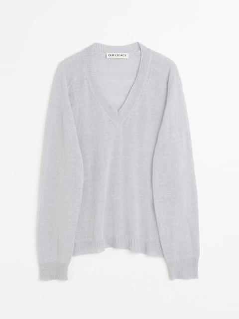 Our Legacy Rue V-Neck Powder Blue Cyclone Linen