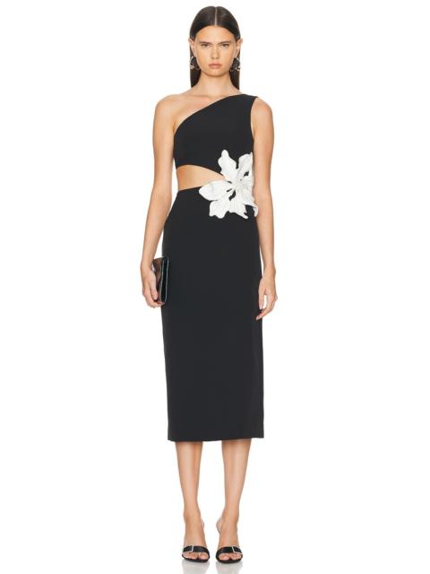 PatBO Flower Applique Midi Dress