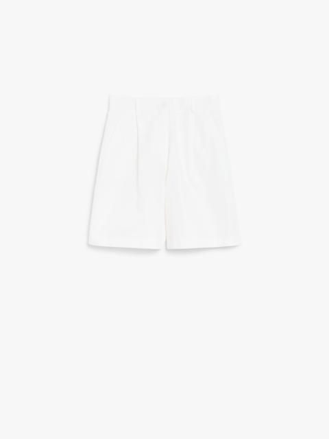 WEEKEND Max Mara ECUBA Cotton and linen flared Bermuda shorts
