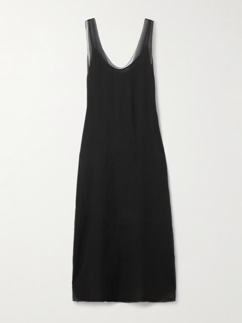 TOTEME Layered Silk-chiffon Midi Dress