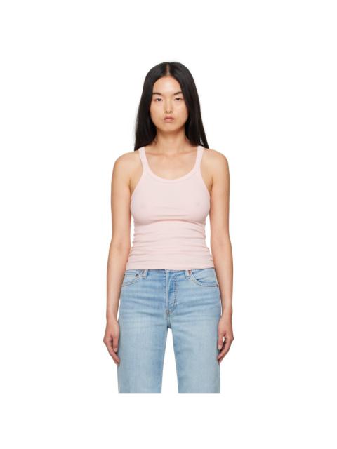 RE/DONE Pink Hanes Edition Ribbed Tank Top