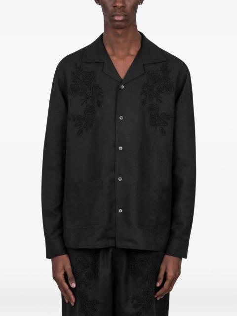 baziszt Baziszt Flower-embroidered Shirt