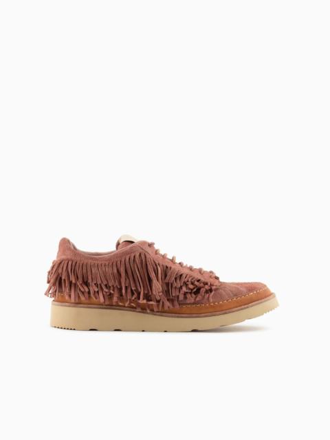 EMPORIO ARMANI Emporio Armani Sustainability Values Capsule Collection sneakers with all-over buffalo-suede fringe