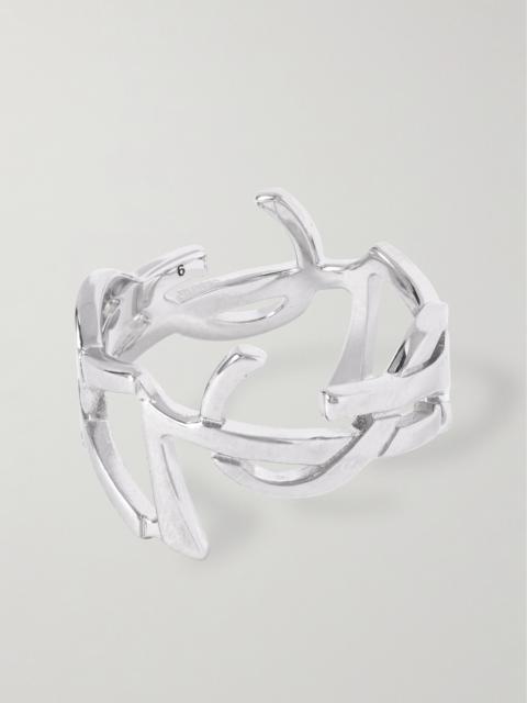 SAINT LAURENT Cassandre Silver-Tone Ring