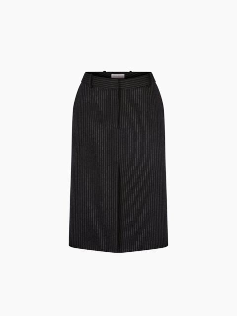 NINA RICCI Pinstriped Virgin Wool Midi Skirt