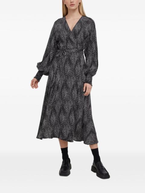 GESTUZ V-neck pattern midi dress