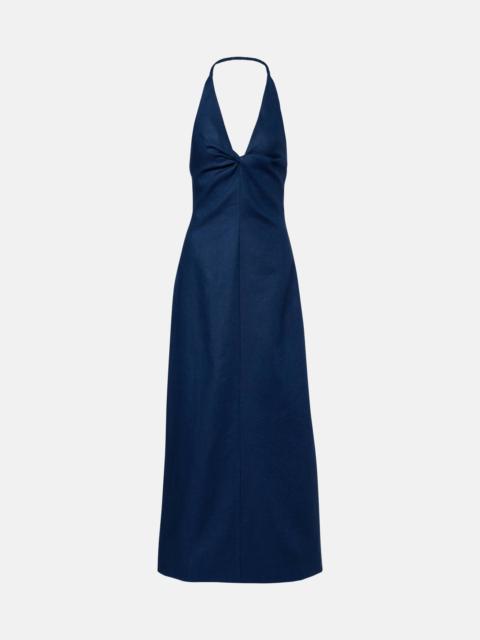 SIR. Caela halterneck linen maxi dress