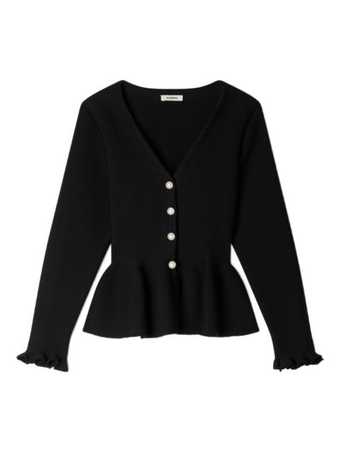 Sandro textured peplum cardigan