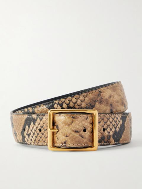 NILI LOTAN Gabriele Snake-effect Leather Belt