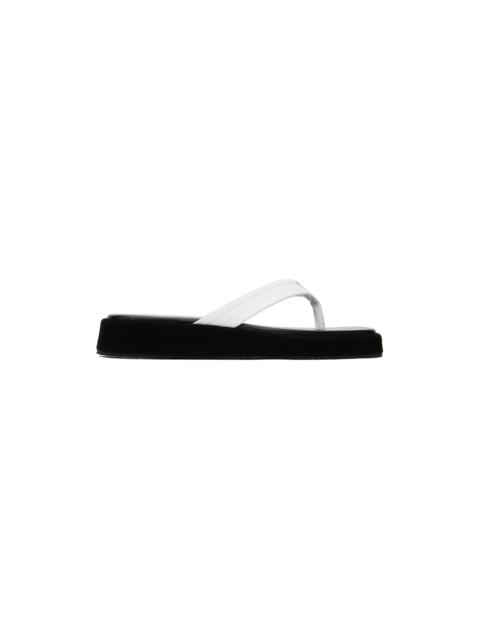 LE17SEPTEMBRE Black & White Leather Flip Flops