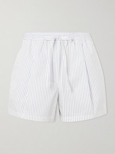 Dolce & Gabbana Striped Cotton And Silk-blend Drawstring Shorts