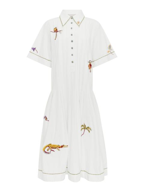 ALÉMAIS Camelia Embellished Shirtdress
