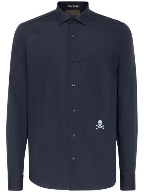 PHILIPP PLEIN logo-embroidered cotton shirt