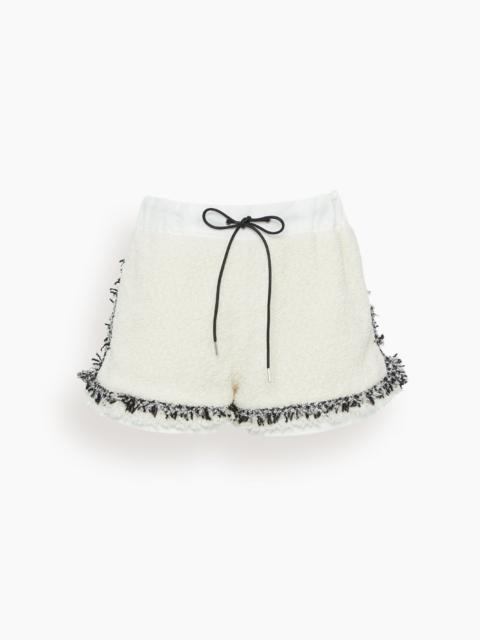 sacai Tweed Shorts in Off White