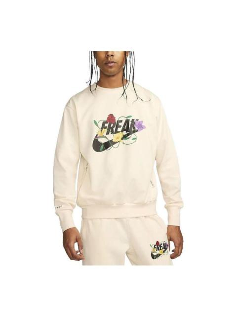 Nike Giannis Graphic Basketball Crew Long Sleeve Sweatshirt 'Beige' FJ9558-110