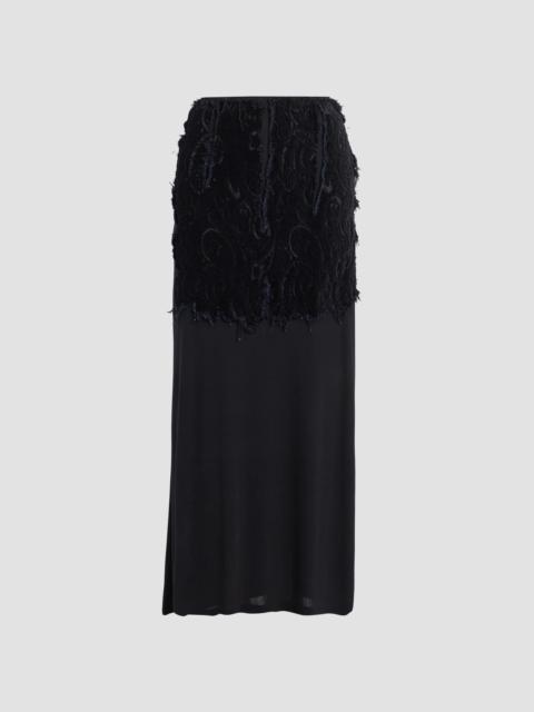 Maison Margiela Women's Textured Paisley Maxi Skirt - Black