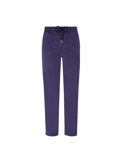 Men Tencel Cotton Elastic Waist Pants