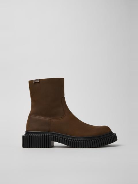 CAMPER Pix Berlin Brown Nubuck Mid Boots for Men.
