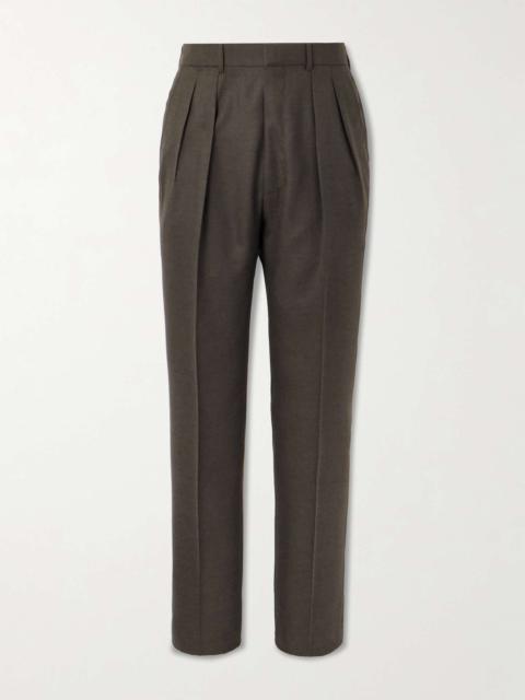 Atticus Slim-Fit Pleated Wool and Silk-Blend Suit Trousers