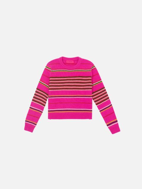 The Elder Statesman REVERSE STRIPE WOMEN'S CREW