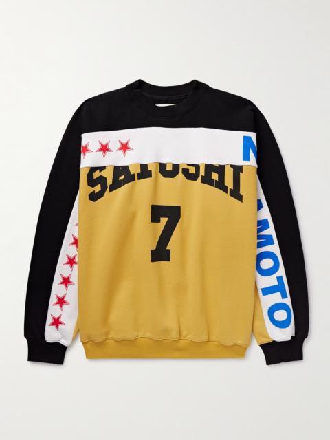 SATOSHI NAKAMOTO Panelled Printed Cotton-Jersey Sweatshirt