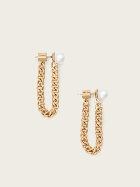 ALLSAINTS LEX CHAIN PEARL EARRINGS
