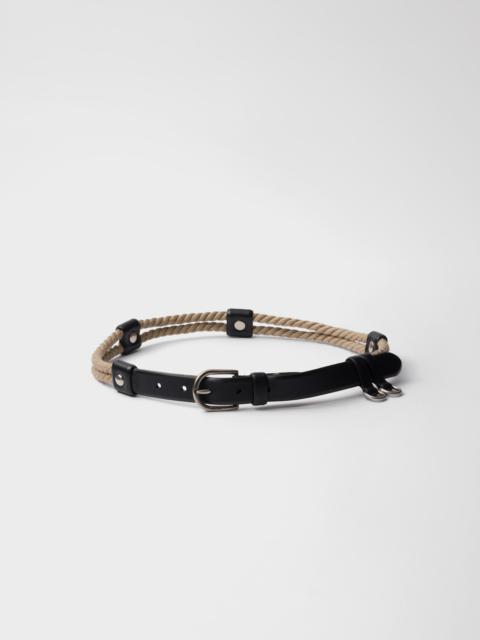 Prada Leather and cord belt