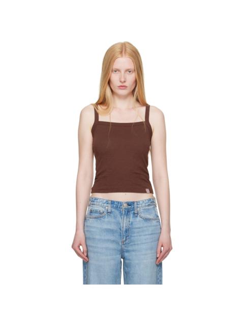 rag & bone Brown 'The Slub Square Neck' Tank Top