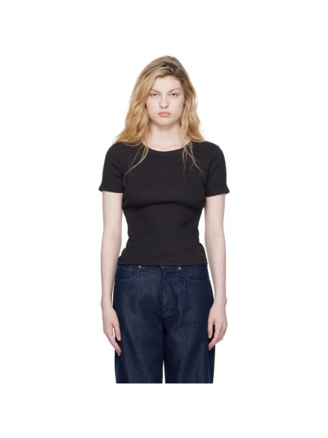 rag & bone Black 'The Essential Ribbed' T-shirt