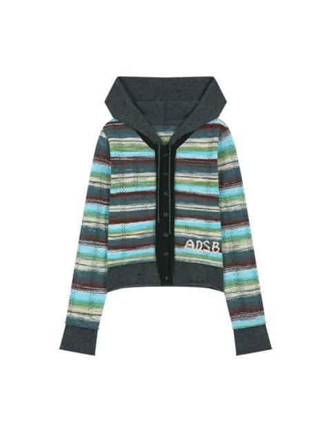 Andersson Bell Layered Multi-Stripe Hooded Cardigan