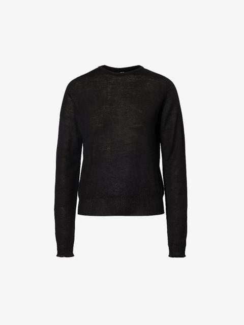 Round-neck relaxed-fit wool jumper