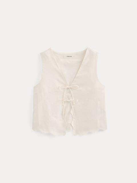 EVERLANE TIE-FRONT SCALLOP TANK IN LINEN