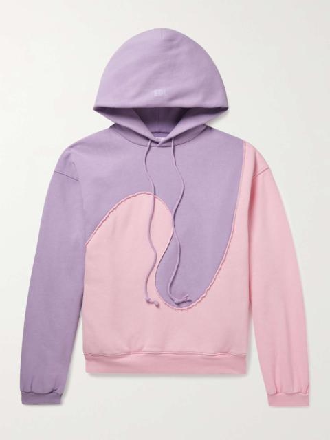 ERL Wave Panelled Cotton-Blend Jersey Hoodie