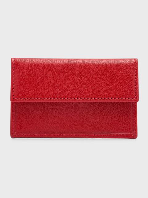 The Row Flap Card Case in Shiny Kid Leather