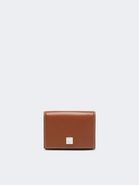 Max Mara COMPACTWALLET2 Leather tri-fold purse - AMBER BROWN