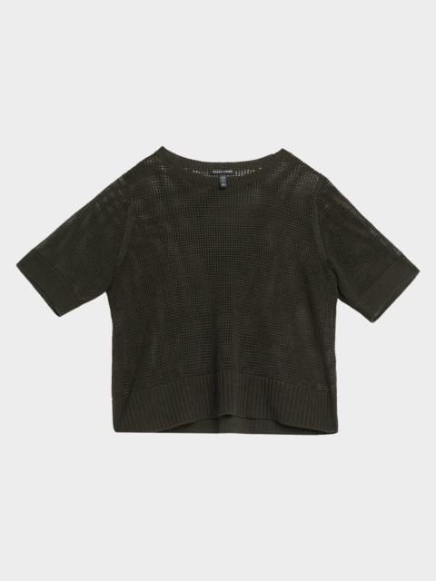 EILEEN FISHER Crewneck Open-Knit Sweater