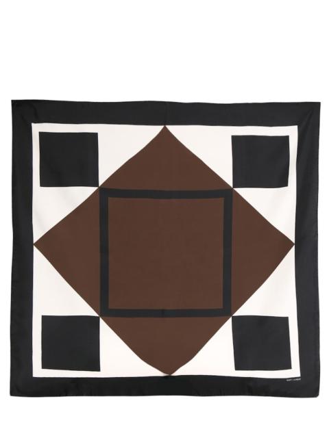 SAINT LAURENT Arty geometric satin scarf