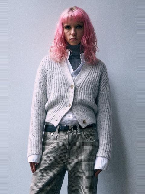 R13 Split Hem Ribbed Cardigan
