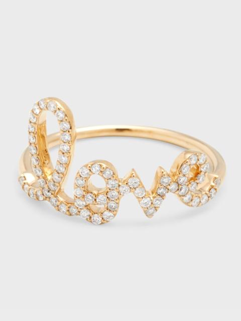 SYDNEY EVAN Large Love 14K Gold Ring with Diamonds