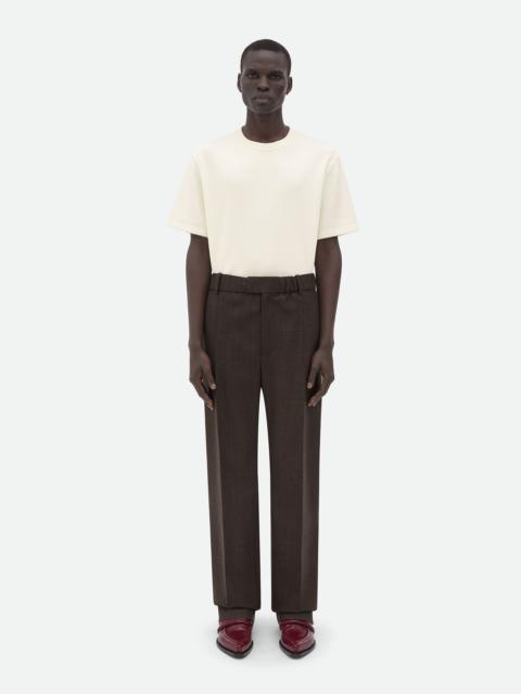 Bottega Veneta Elasticated Waist Prince Of Wales Wool Pants