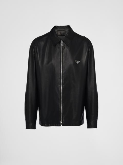 Nappa leather blouson jacket